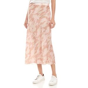 Free People Kendall Pink Camo Midi Skirt Size Large
